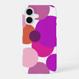Big 70s polka dots in purple iPhone 16 case