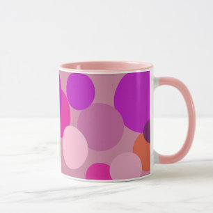 Big 70s polka dots in purple mug