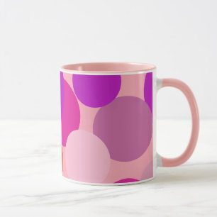 Big 70s polka dots in purple mug