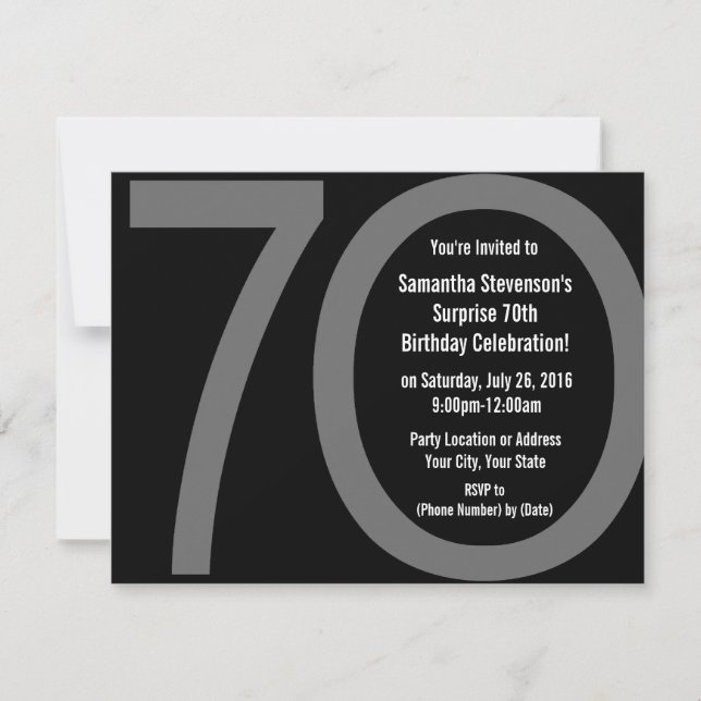 Big 7-0 Birthday Party Invitations (Front)