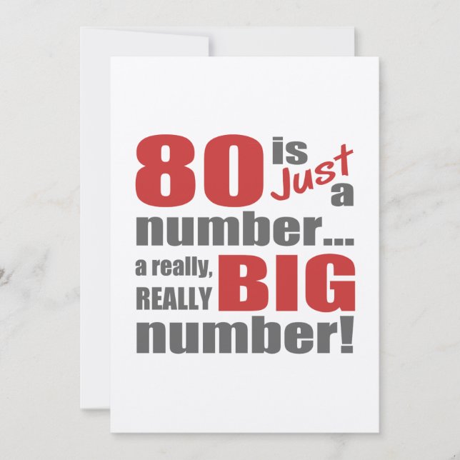 Big 80th Birthday Card (Front)