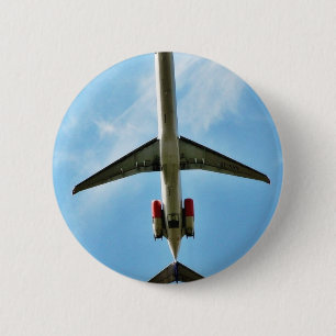 Big Aeroplane Take Off 6 Cm Round Badge