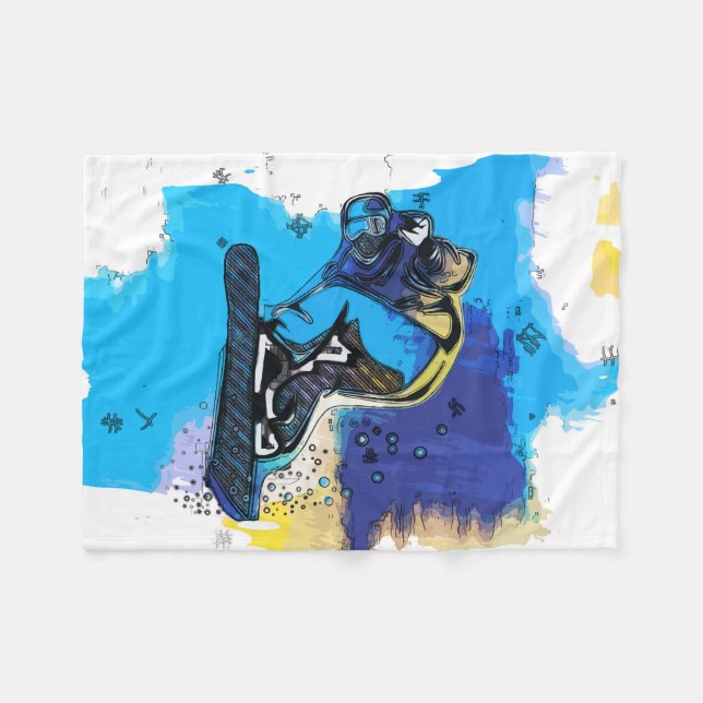 Big Air Jumps! - Snowboarding Fool  Fleece Blanket (Front (Horizontal))