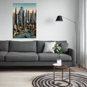 Big American City   AI Art  Poster