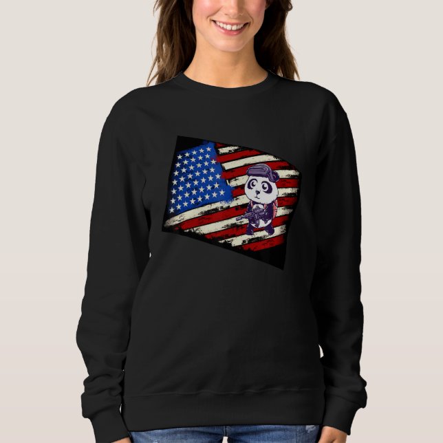 Big American Flag With Machine Guns Sweatshirt (Front)