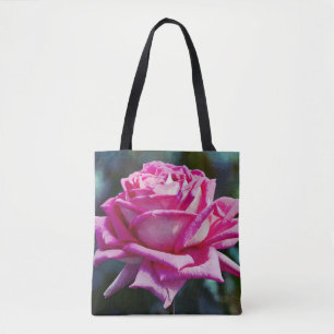 Big and Beautiful Pink Blooming Rose Flower Tote Bag