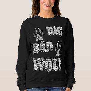 BIG and evil wolf disstressed paw print Sweatshirt