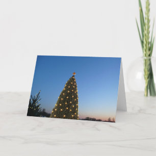 Big and Little Christmas Trees I Holiday Sunset Card