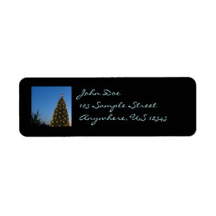 Big and Little Christmas Trees I Return Address Label