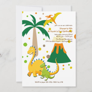 Big and Little Dinosaurs Invitation