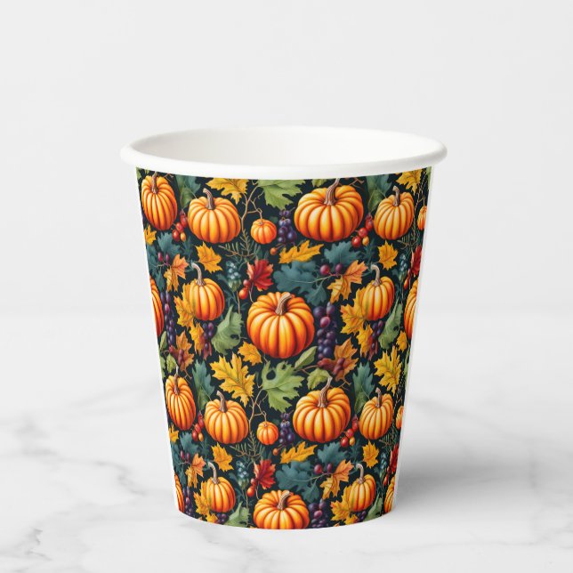 Big and Little Fall Pumpkins Paper Cups (Front)