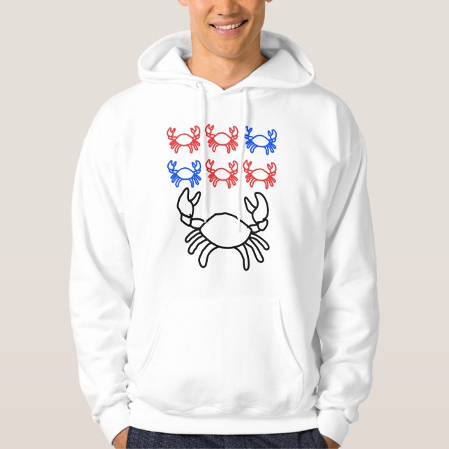 Big and Small Crab Outline Design Hoodie (Front)