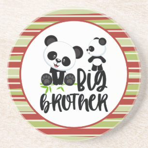Big and Small Cute Pandas with Big Brother Quote Coaster