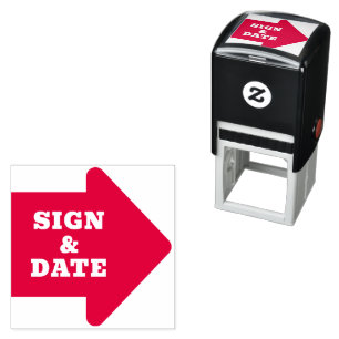 BIG arrow Sign Here Arrow Page Flag Indicator Self-inking Stamp