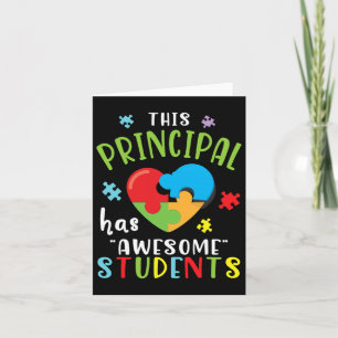 Big Autism Puzzle Heart This Principal Has Awesome Card