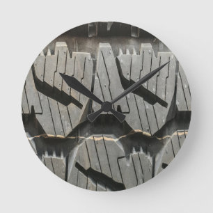 Big Automotive Car old tires Black Road trips Round Clock