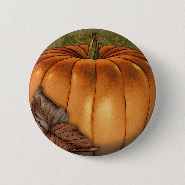 Big Autumn Pumpkin 6 Cm Round Badge (Front)