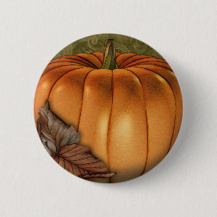 Big Autumn Pumpkin 6 Cm Round Badge