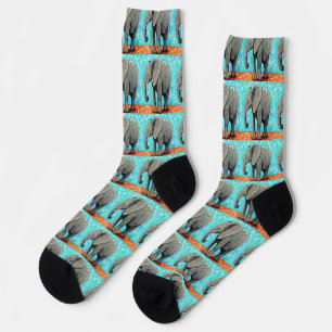 Big Baby Elephant Painting  Socks