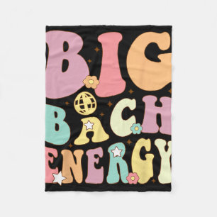 Big Bach Energy Bride Bridesmaid Groovy Bacheloret Fleece Blanket