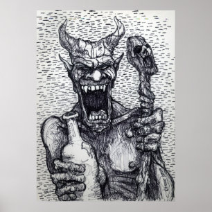 "BIG BAD BOOZIN BEELZEBUB" POSTER