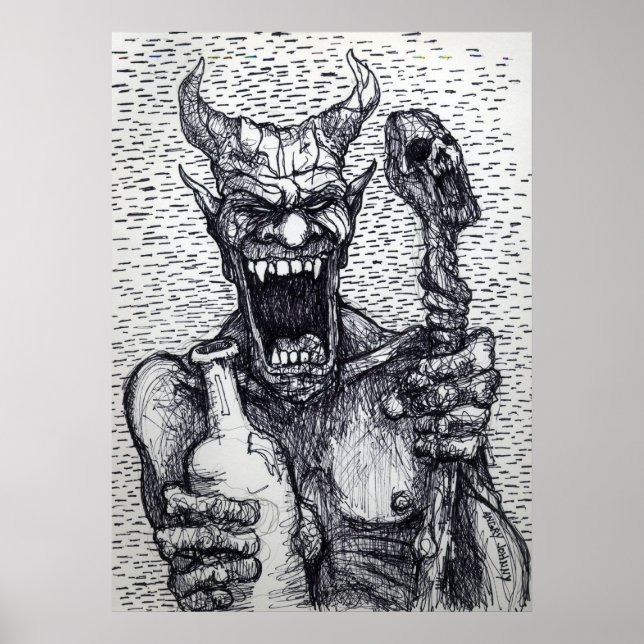 "BIG BAD BOOZIN BEELZEBUB" POSTER (Front)