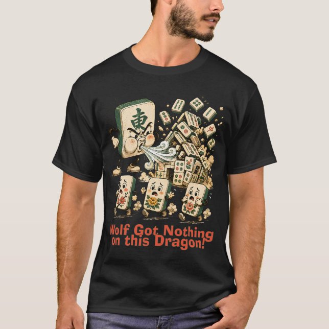 Big Bad Dragon Mahjong Tile T-Shirt (Front)
