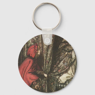 Big Bad Wolf in Grandma's Bed Key Ring