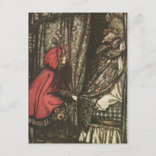 Big Bad Wolf in Grandma's Bed Postcard