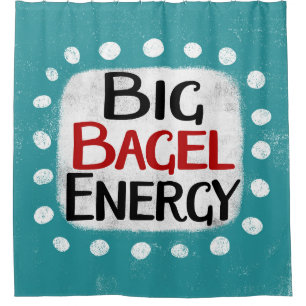 Big Bagel Energy Shower Curtain