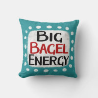 Big Bagel Energy Throw Pillow