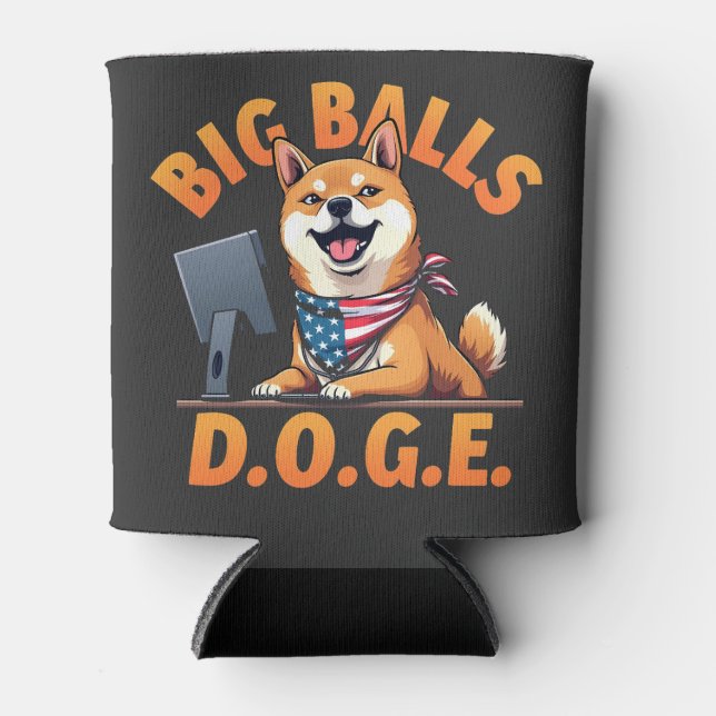 Big Balls Doge Department of Government Efficiency Can Cooler (Front)