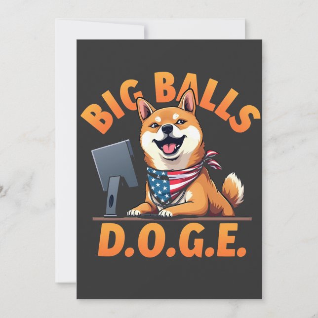 Big Balls Doge Department of Government Efficiency Holiday Card (Front)
