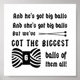 Big Balls of Yarn • Knitting Crafts Poster