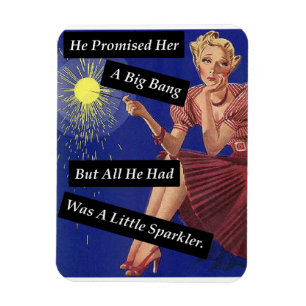 Big Bang Fireworks Vintage Look Single Girl Magnet