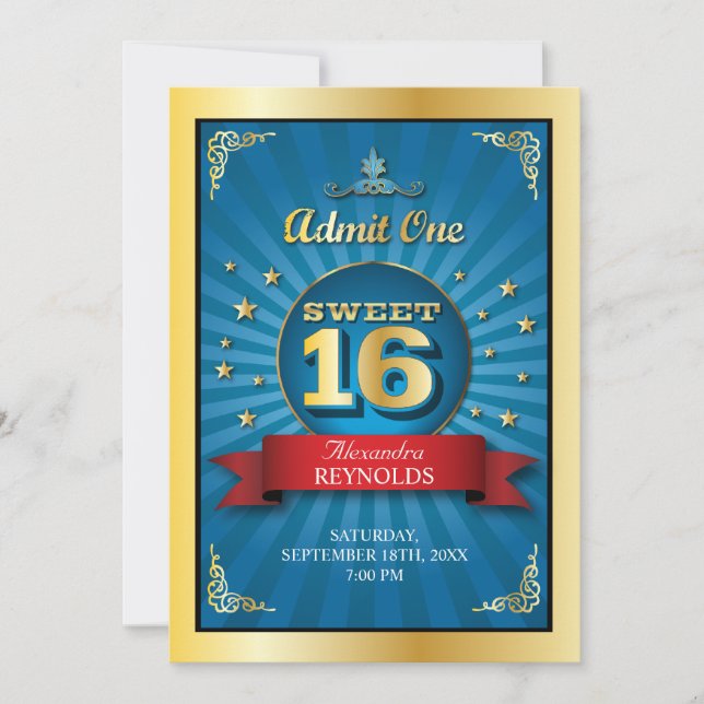 Big Bash Sweet 16 Invitation (Front)