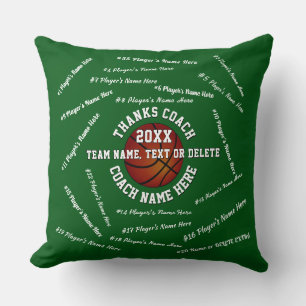 Big Basketball Pillow for Coach All Player's Names