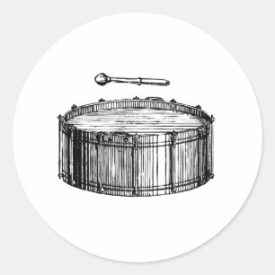 Big Bass Drum Classic Round Sticker