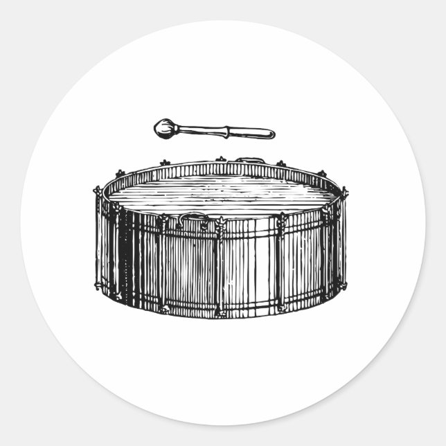 Big Bass Drum Classic Round Sticker (Front)