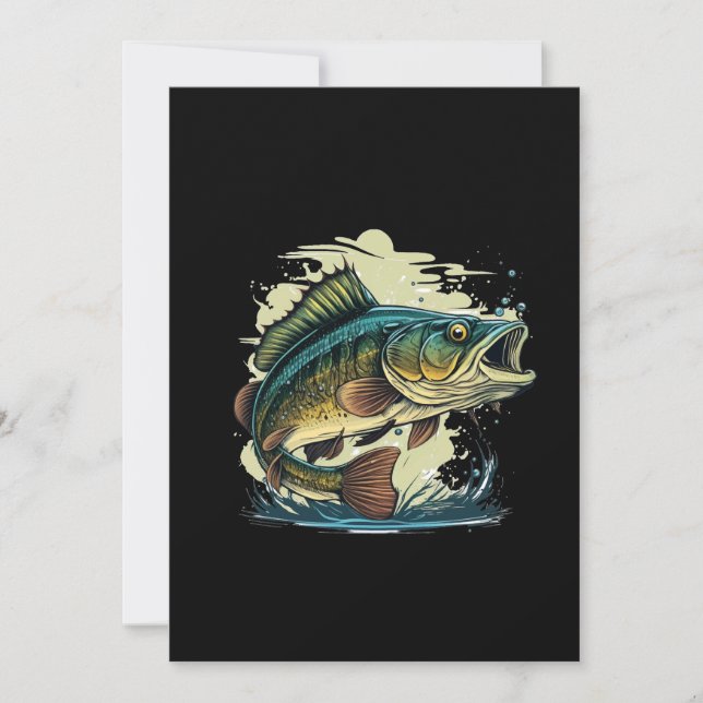 big-bass-fish-vector-cartoon-tshirt-big-bass-fish- invitation (Front)