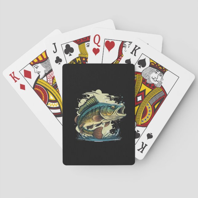 big-bass-fish-vector-cartoon-tshirt-big-bass-fish- playing cards (Back)