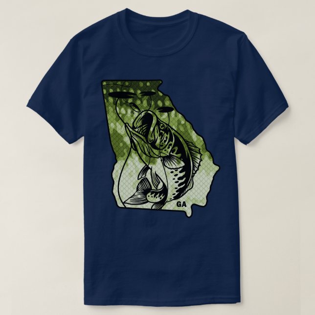 Big Bass Fishing Georgia State Largemouth Bass Fis T-Shirt (Design Front)