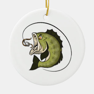 Big Bass Mouth Ceramic Ornament
