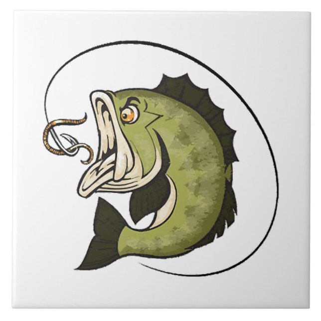 Big Bass Mouth Ceramic Tile (Front)