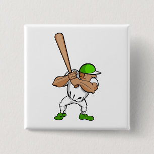 Big bat little player 15 cm square badge