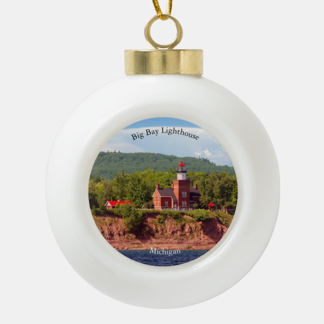 Big Bay Lighthouse from water ball ornament (Front)