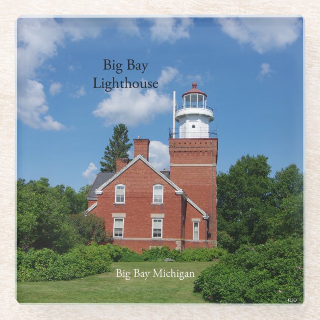 Big Bay Lighthouse glass coaster (Front)