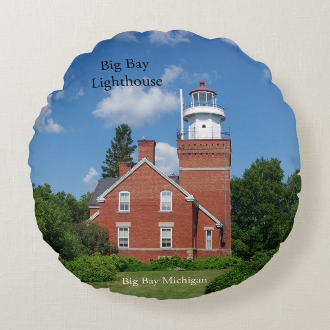 Big Bay Lighthouse round pillow (Front)