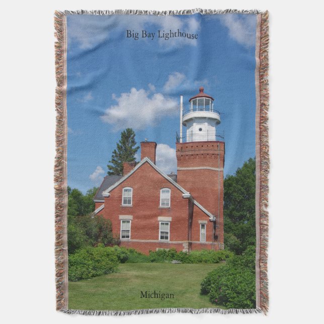 Big Bay Lighthouse throw Blanket (Front Vertical)