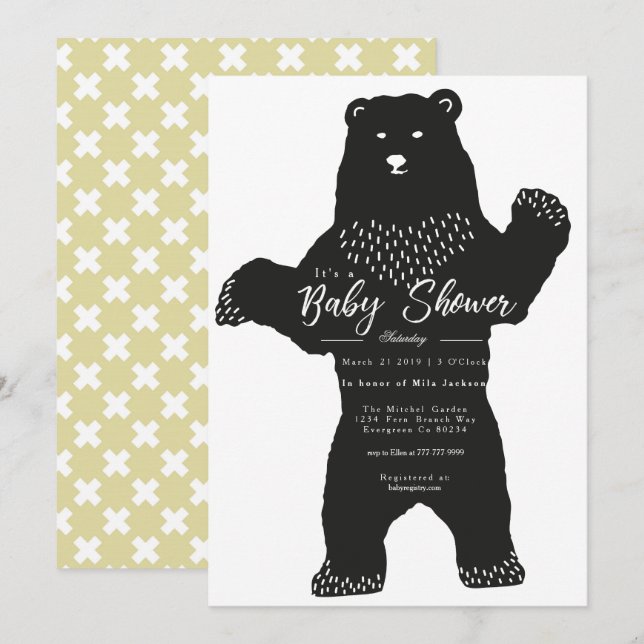 Big Bear Baby Shower Invite (Front/Back)